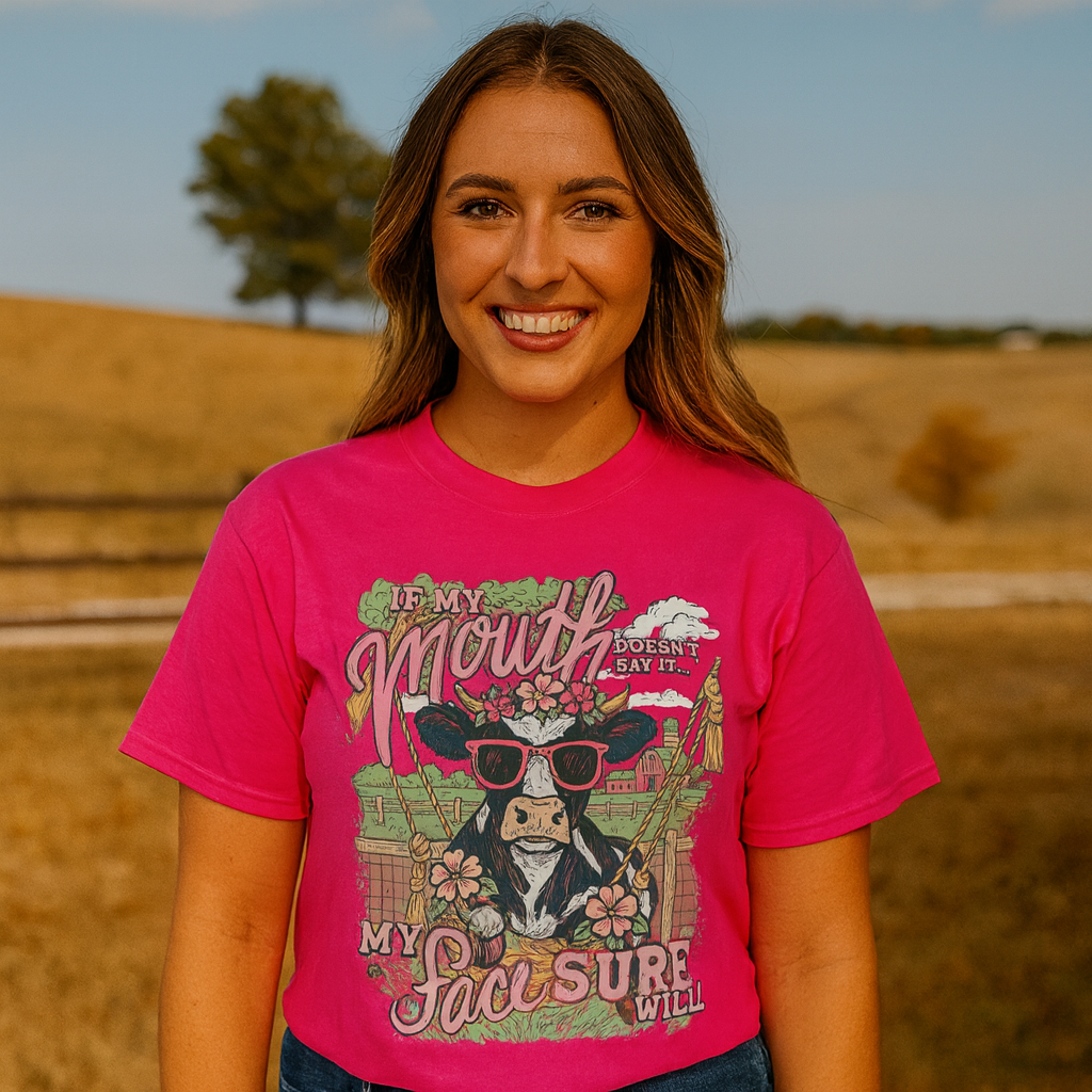 Girlie Girl Originals Cow Face T-Shirt