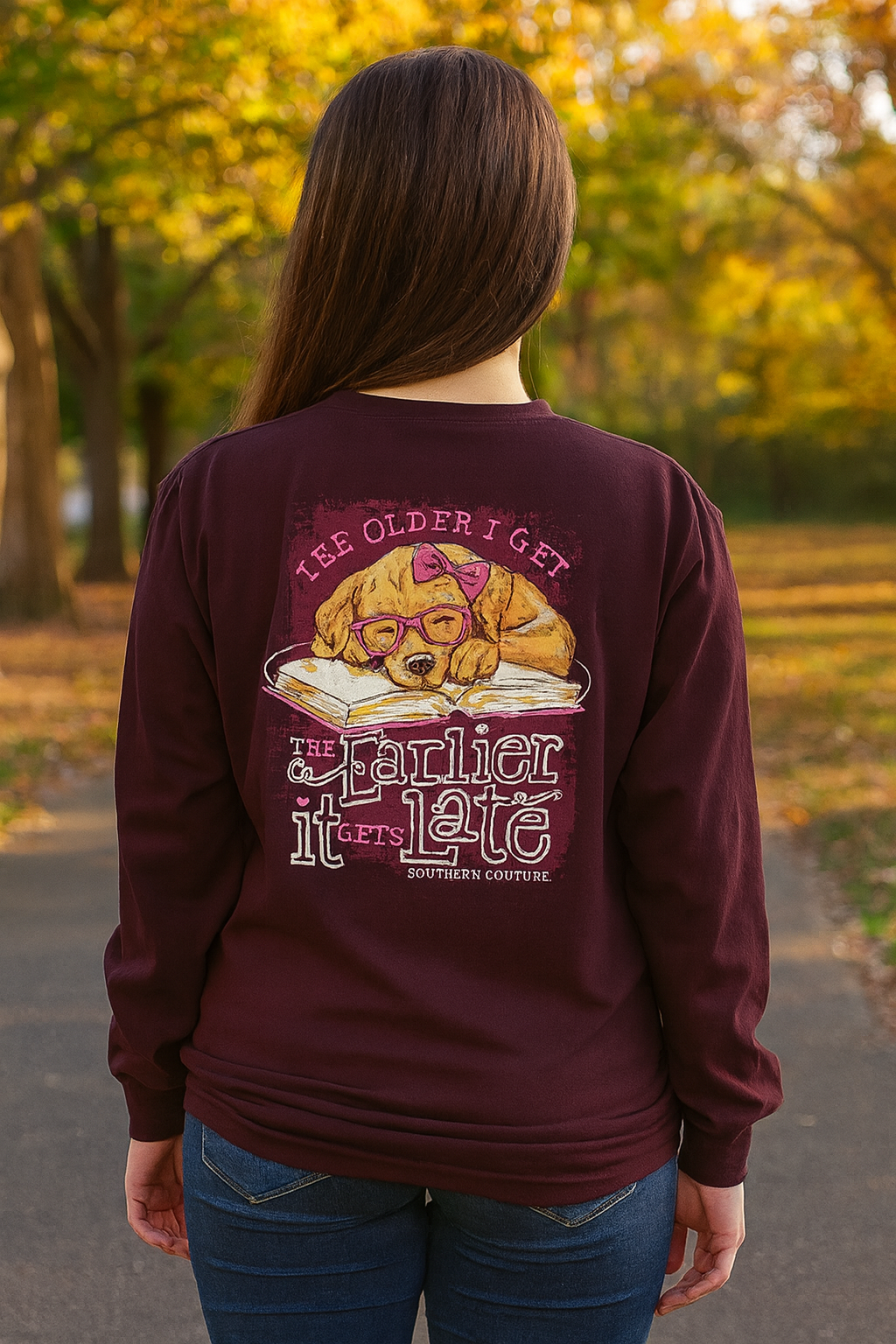 Southern Couture Classic Early Late Puppy Long Sleeve T-Shirt