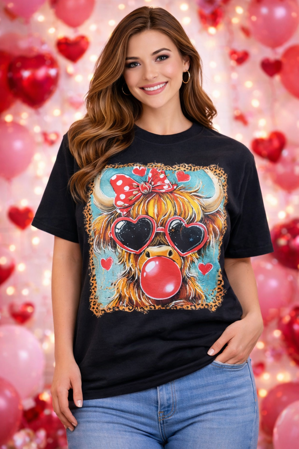 Southern Chics Bubble Love Cow Comfort Colors T-Shirt