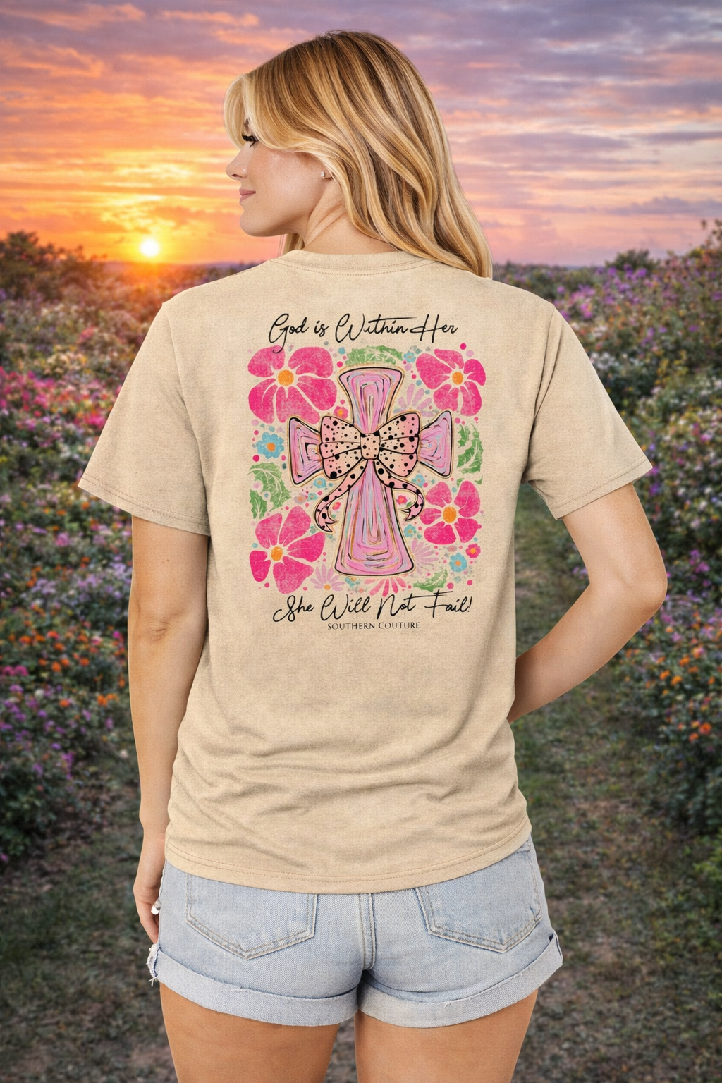 Southern Couture God Is Within Her Comfort Colors T-Shirt