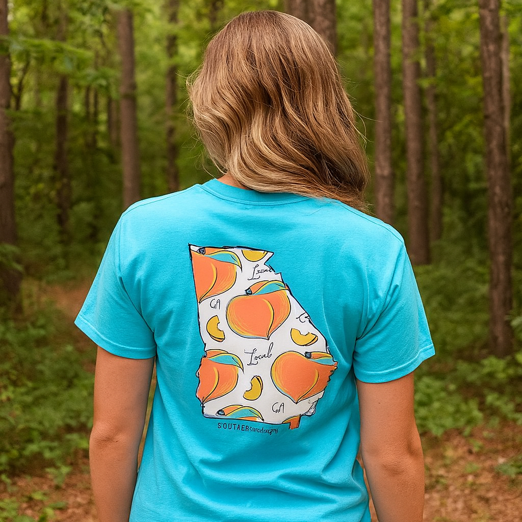 SALE Southernology Georgia Local Peaches State Comfort Colors T-Shirt