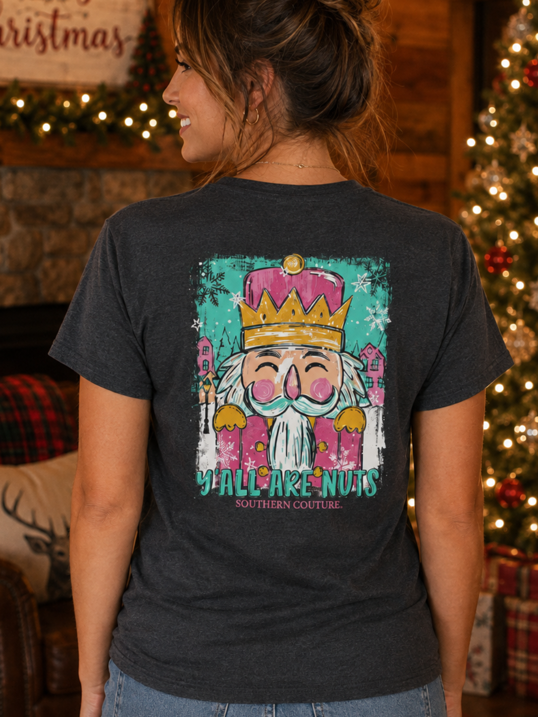 Southern Couture Classic Yall Are Nuts Holiday T-Shirt