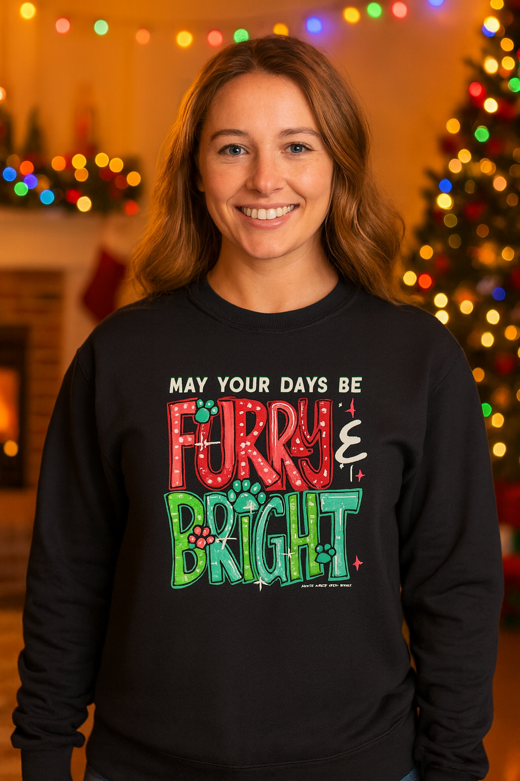Southern Couture Soft May Your Days Be Furry Holiday Long Sleeve T-Shirt