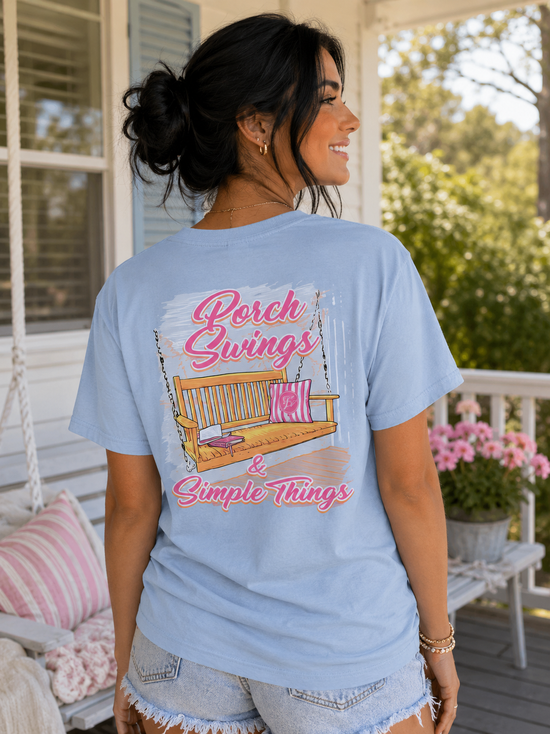 SALE Sassy Frass Porch Swings & Simple Things Girlie Bright T Shirt