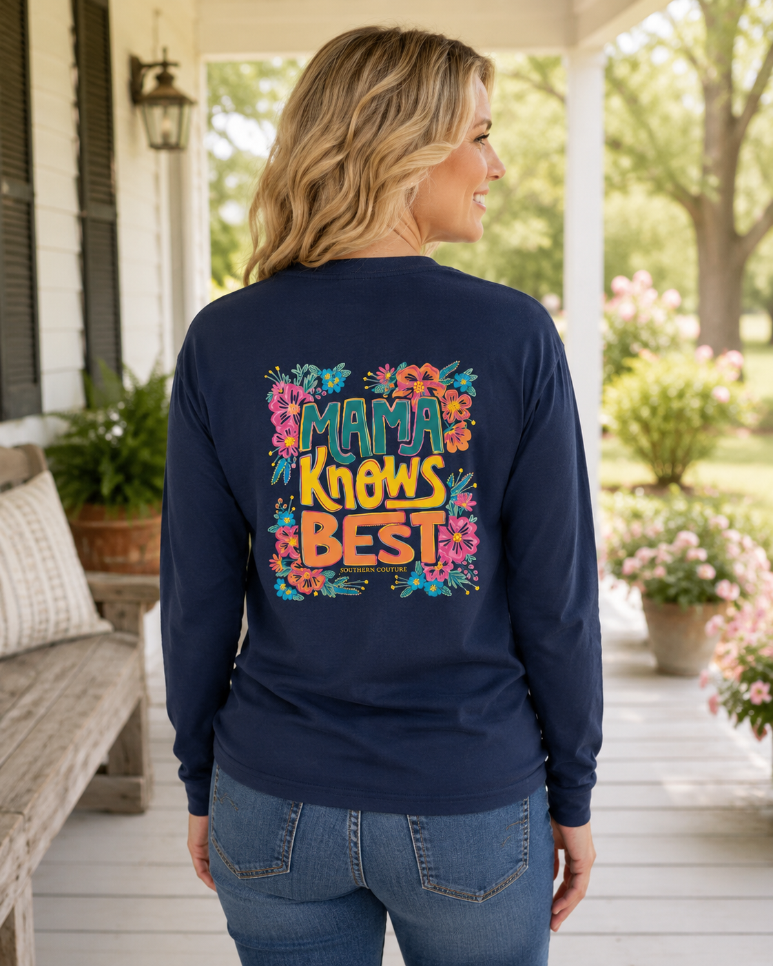 Southern Couture Classic Mama Knows Best Long Sleeve T-Shirt