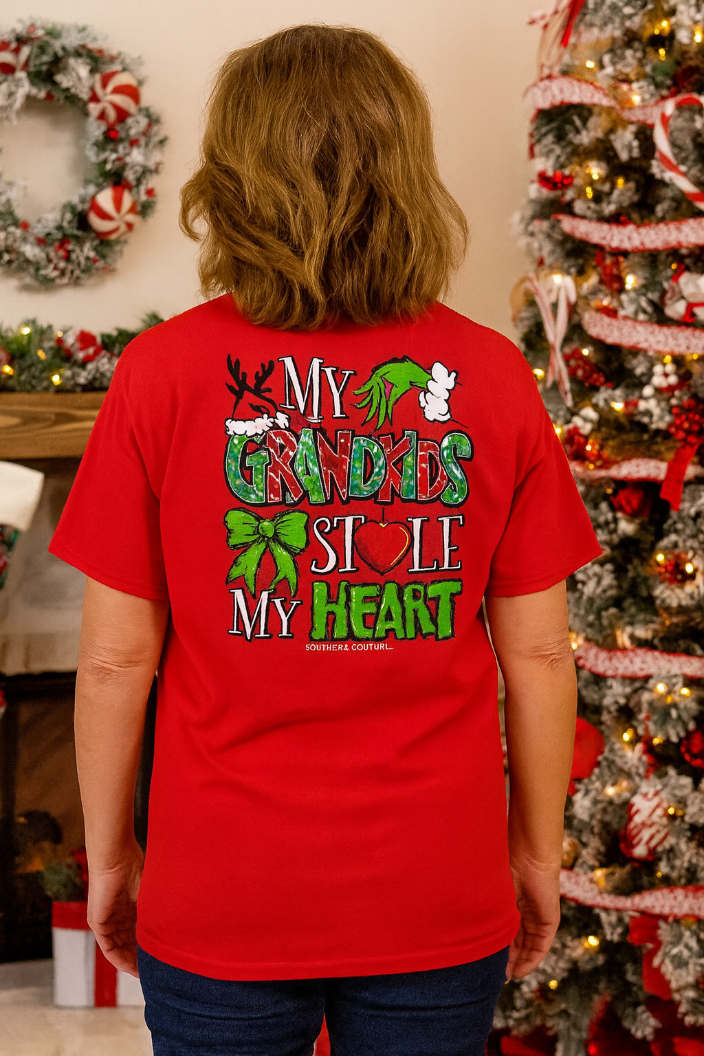 Southern Couture Classic My Grandkids Stole My Heart Holiday T-Shirt