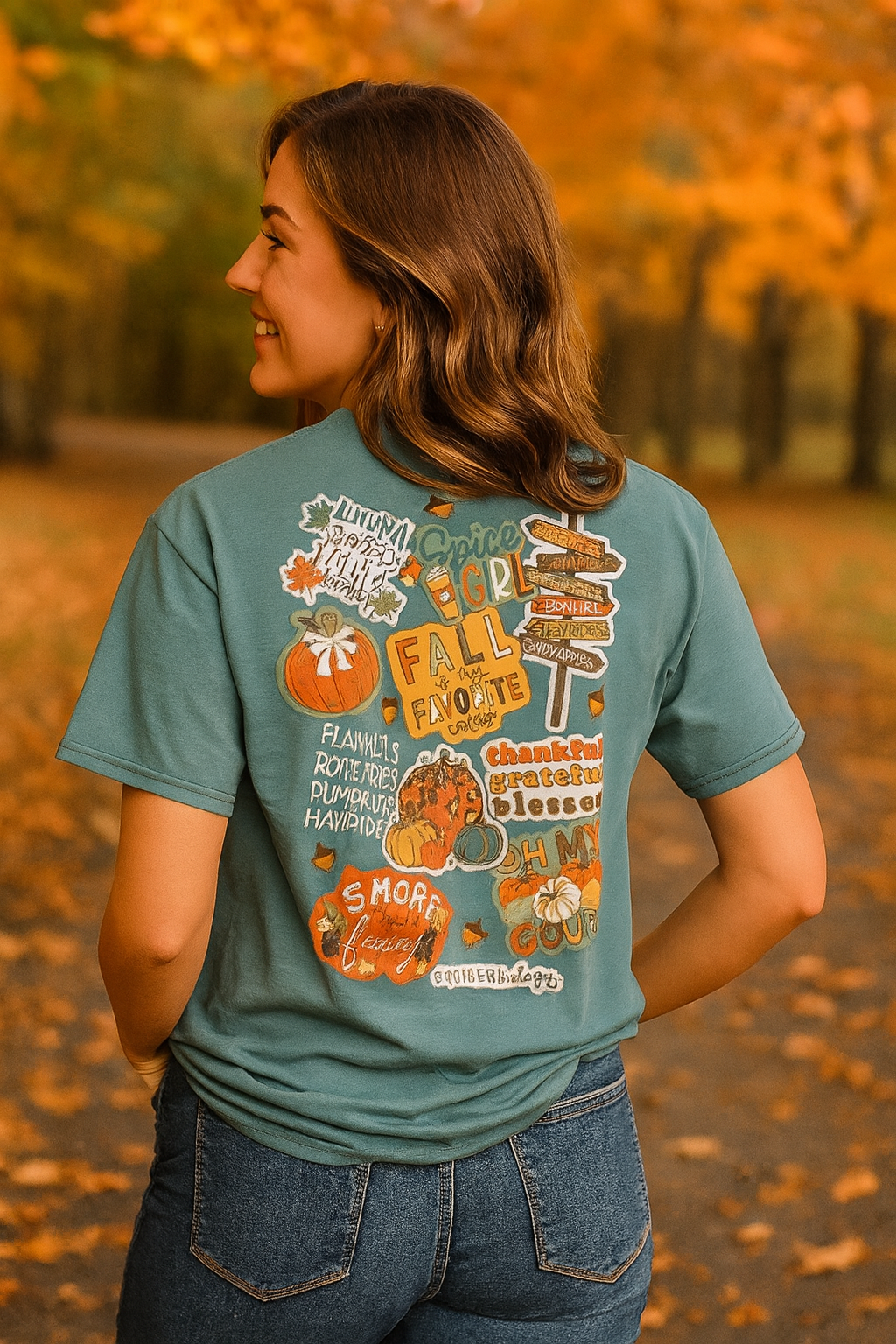 Southernology Decals Pumpkin Fall Comfort Colors T-Shirt - SimplyCuteTees