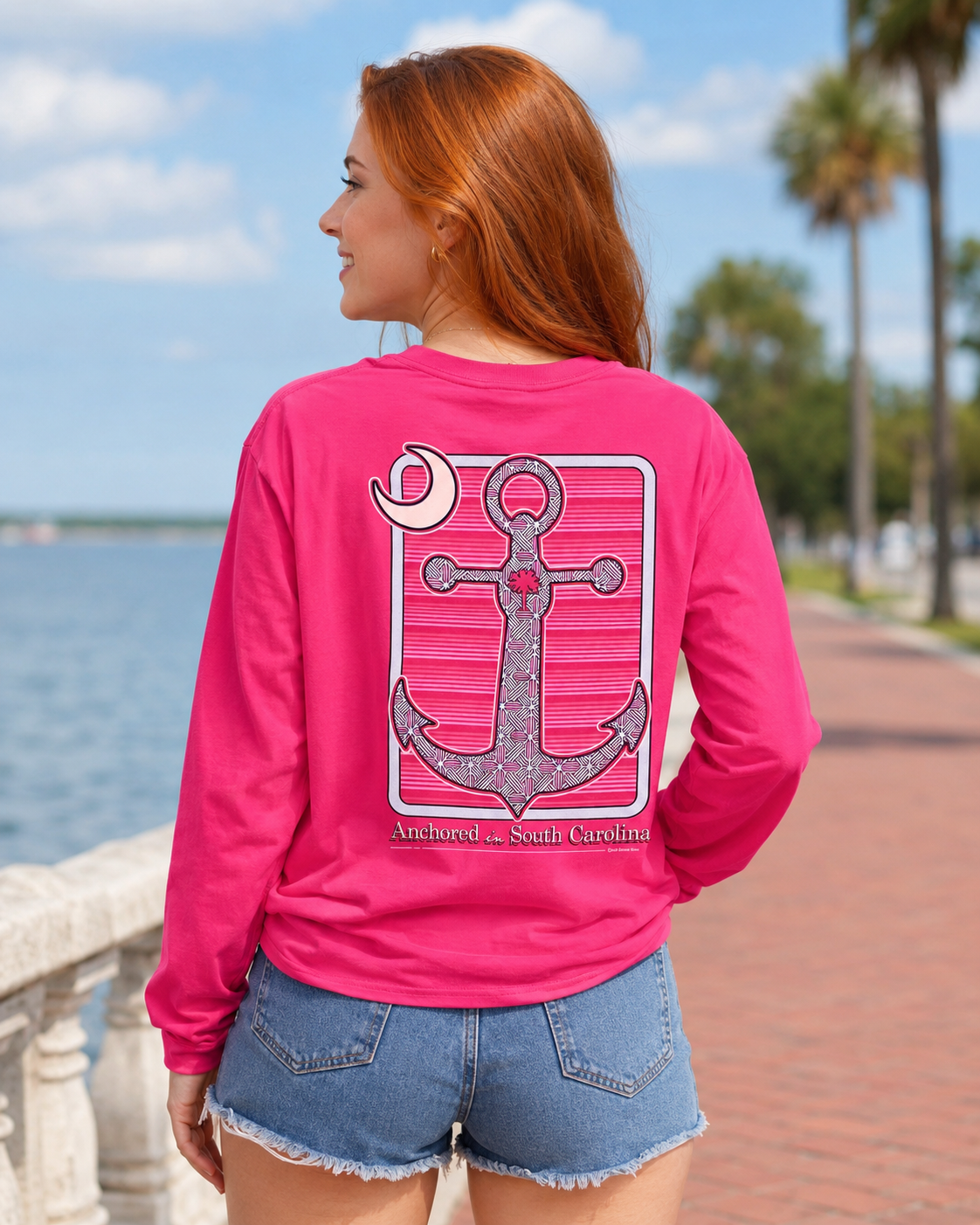 SALE Itsa girl Thing Anchored in SC Girlie Bright Long Sleeves T Shirt