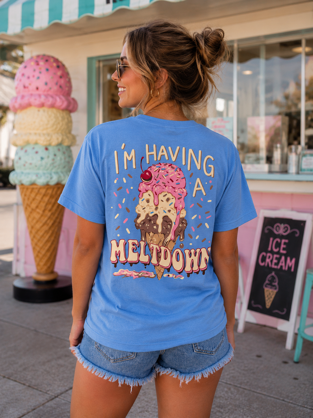 トップス CHALLENGER ICECREAM TEE Southern Attitude Ice Cream Meltdown T-Shirt - SimplyCuteTees