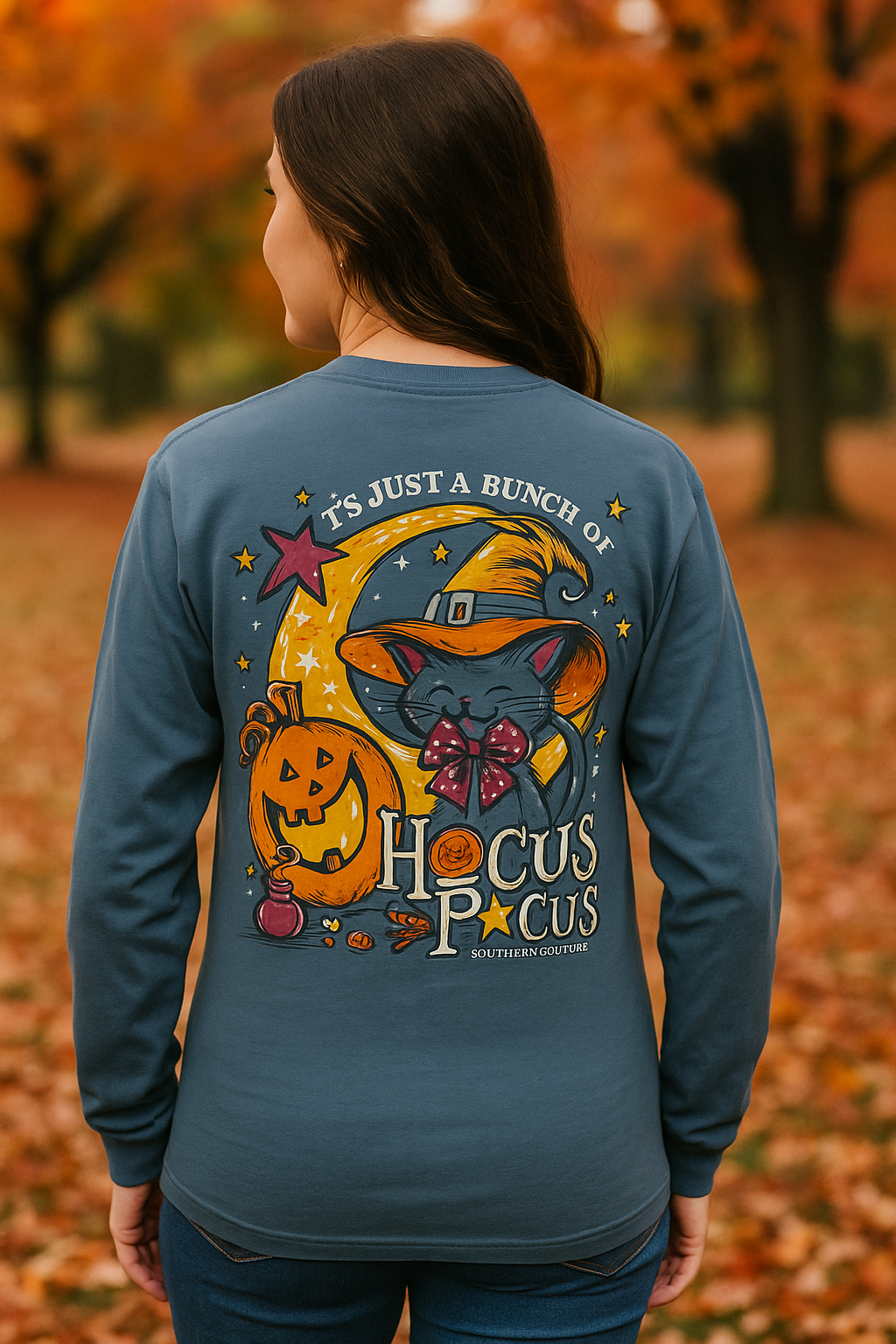 Southern Couture Classic Hocus Pocus Cat Fall Long Sleeve T-Shirt