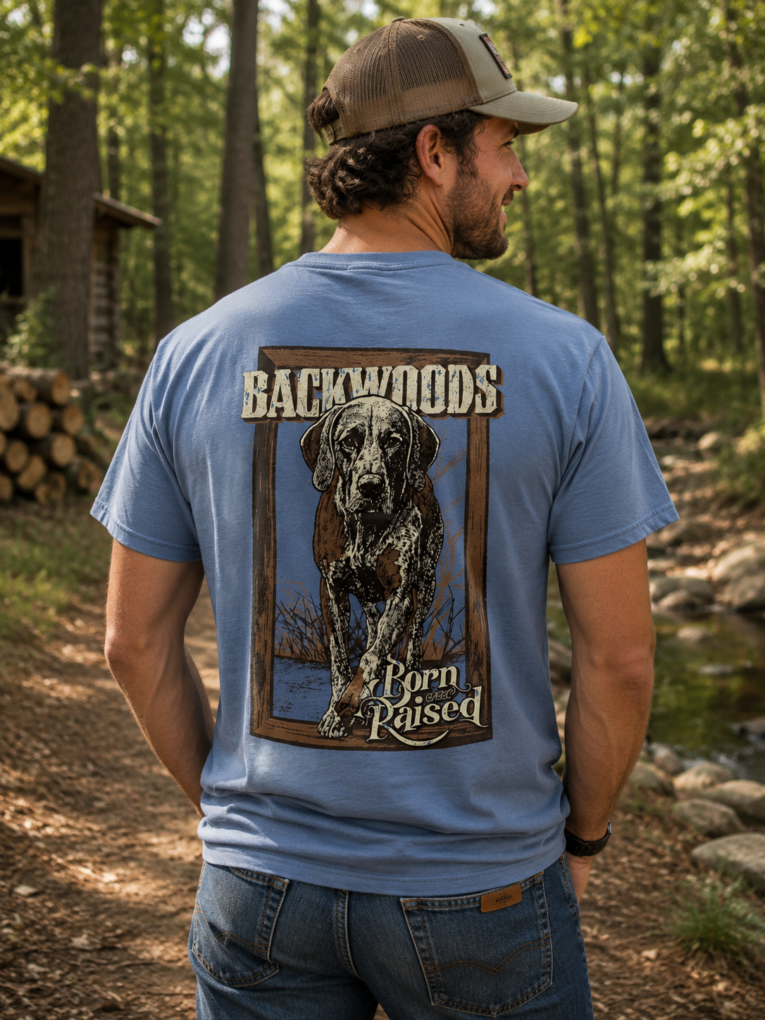 Backwoods Born & Raised Bird Dog Unisex Soft T-Shirt