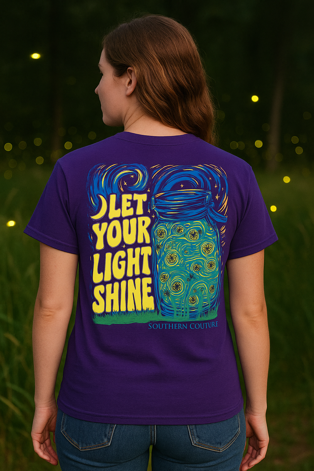 Southern Couture Classic Let Your Light Shine Firefly T-Shirt