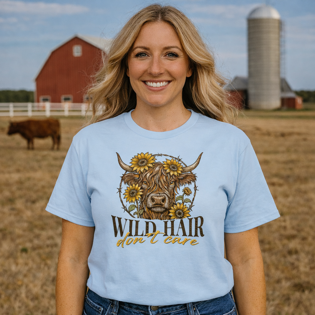 Girlie Girl Lulu Mac Wild Hair Cow Canvas T-Shirt