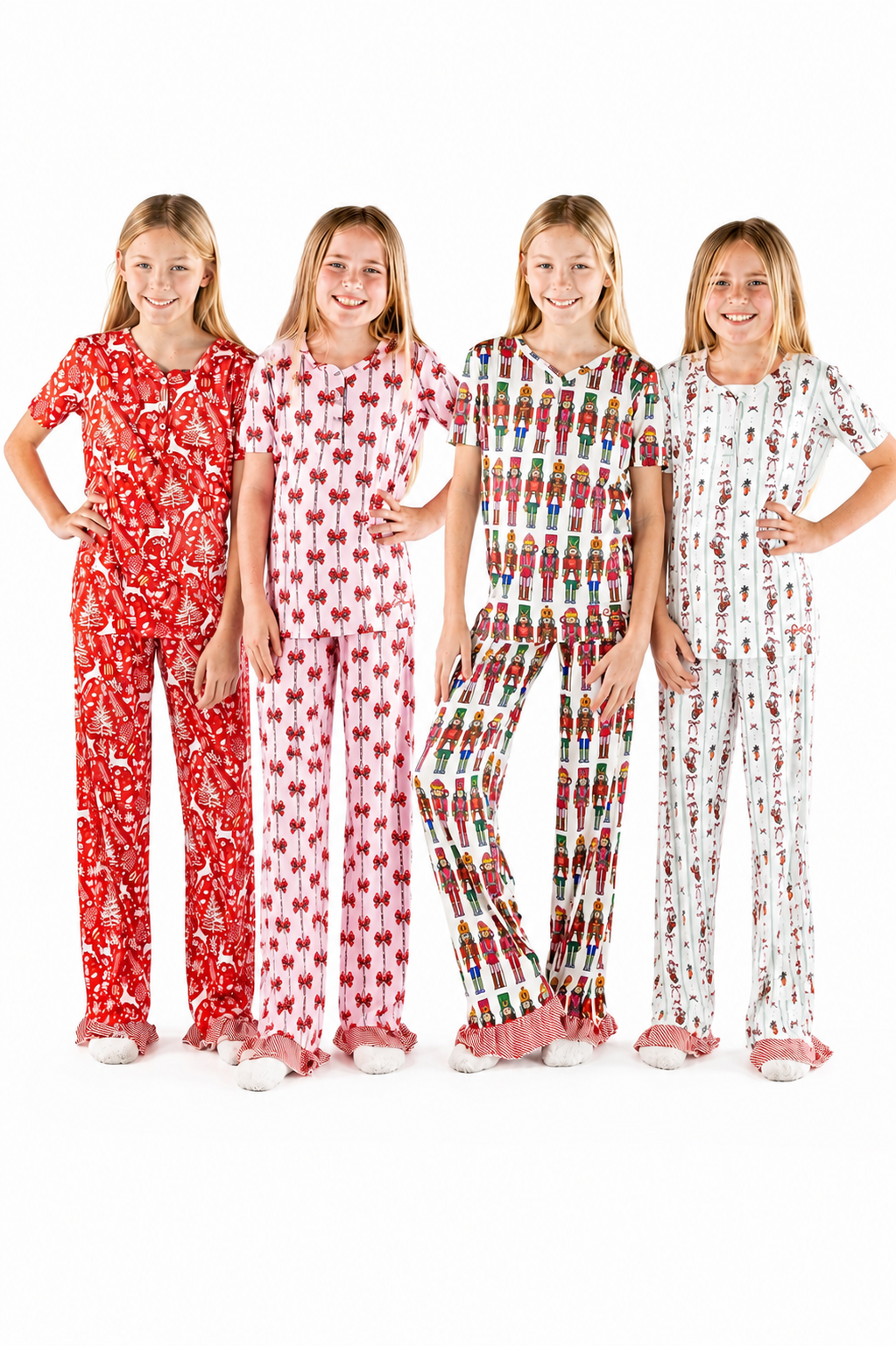 Simply Southern Youth 0226 Holiday PJ Shorts &amp; Button Top Set
