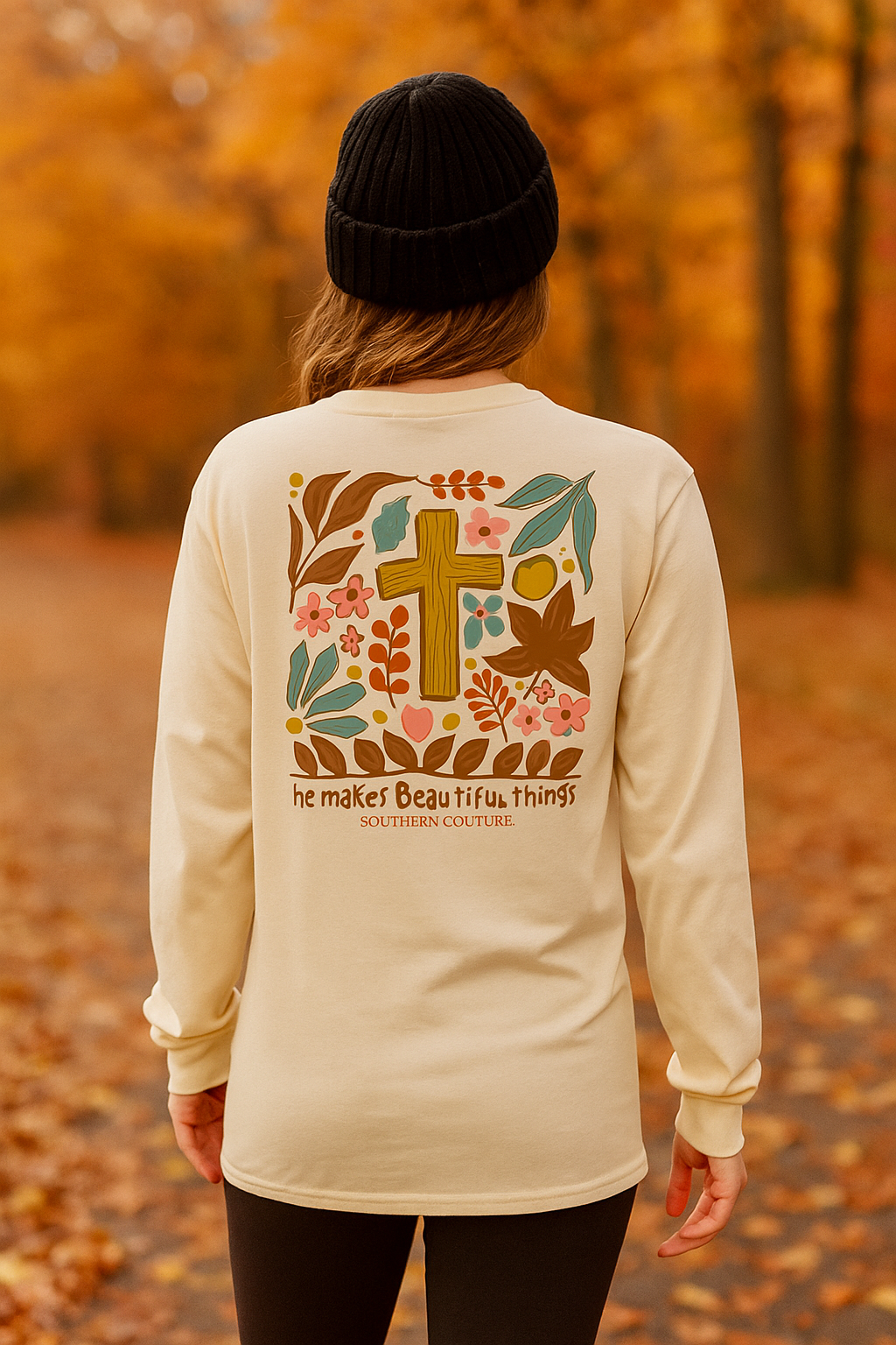 Southern Couture Classic He Makes All Things Beautiful Long Sleeve T-Shirt