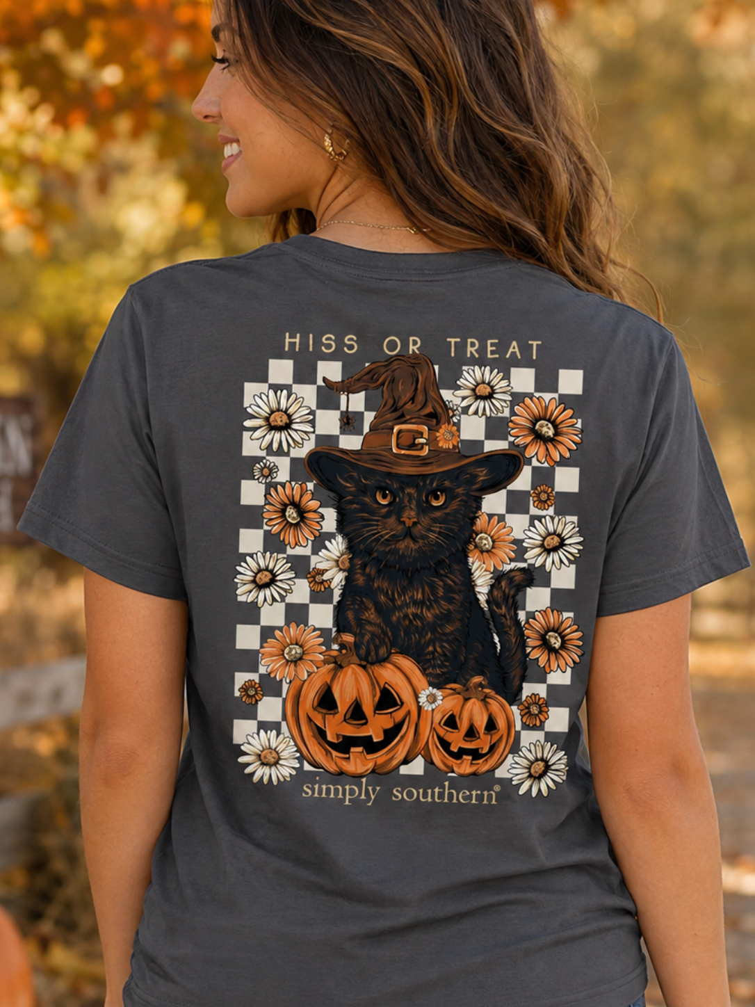 Simply Southern Hiss Or Treat Cat Fall Thunder T-Shirt