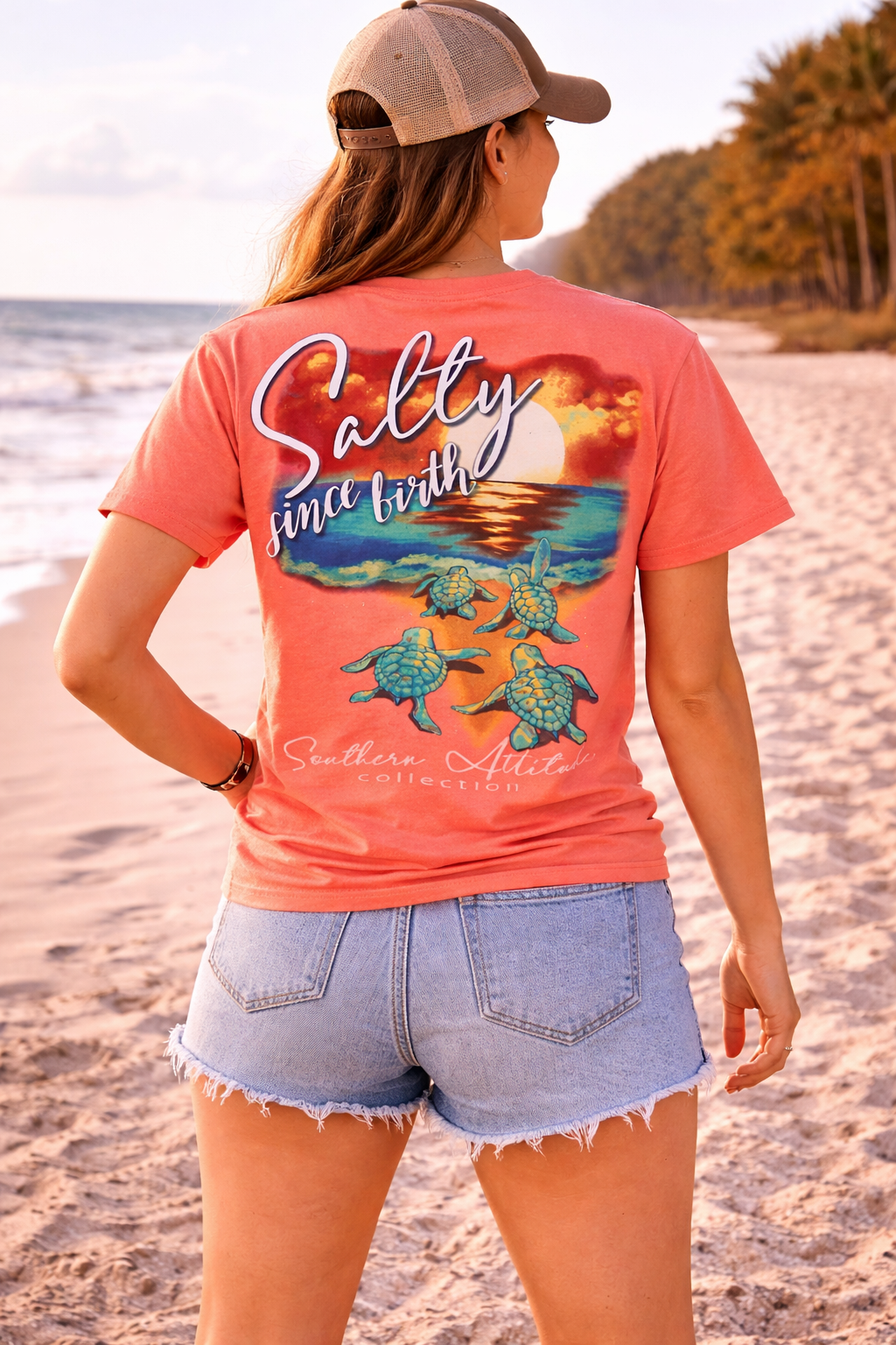 Southern Attitude Salty Since Birth Turtles T-Shirt