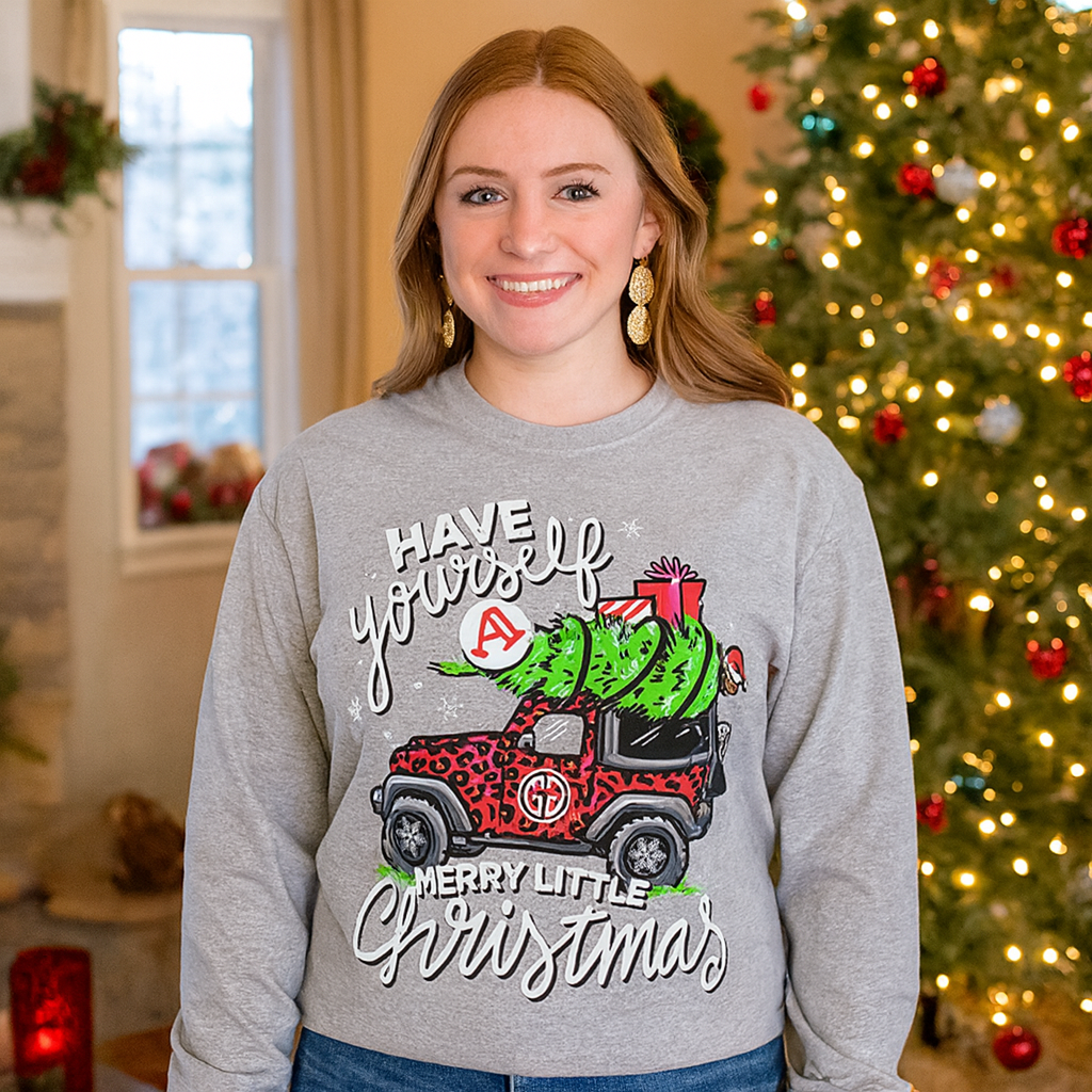 Girlie Girl Originals Merry Little Christmas Holiday Long Sleeves T Shirt