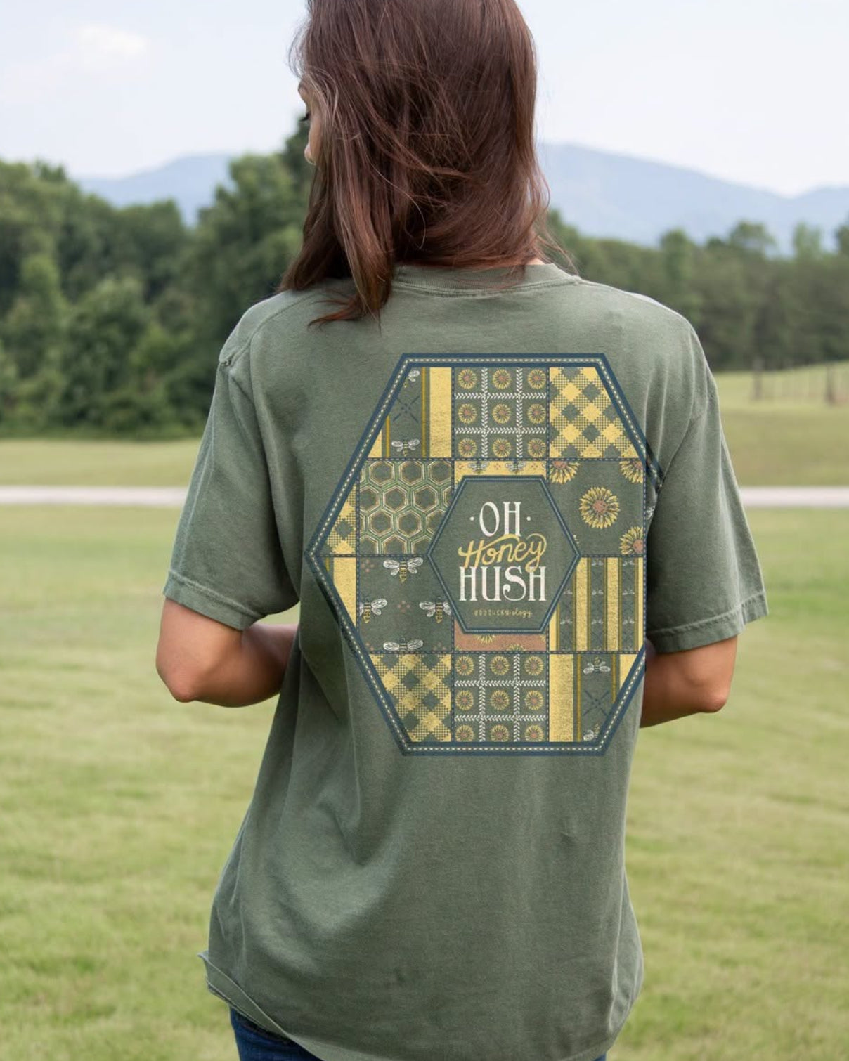 Southernology Patchwork Honey Hush Comfort Colors T-Shirt