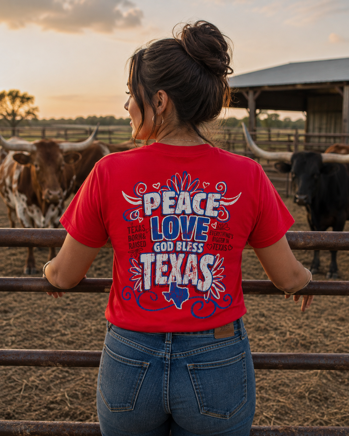Sweet Thing Peace Love Texas Bright T Shirt