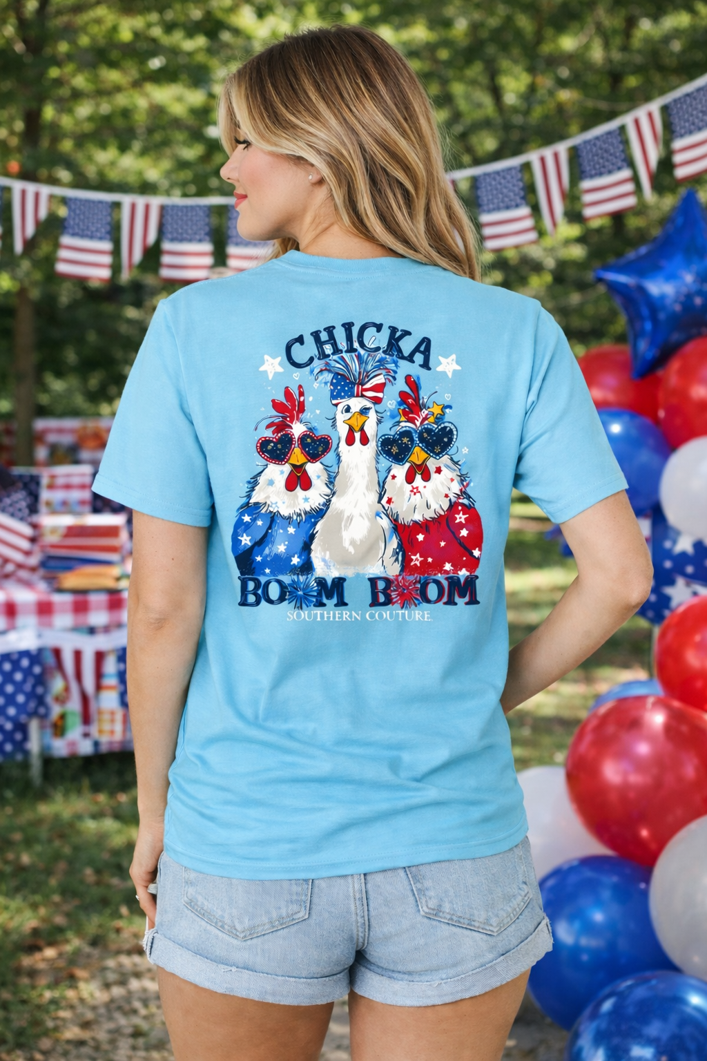 Southern Couture Classic Chica Boom Boom USA T-Shirt