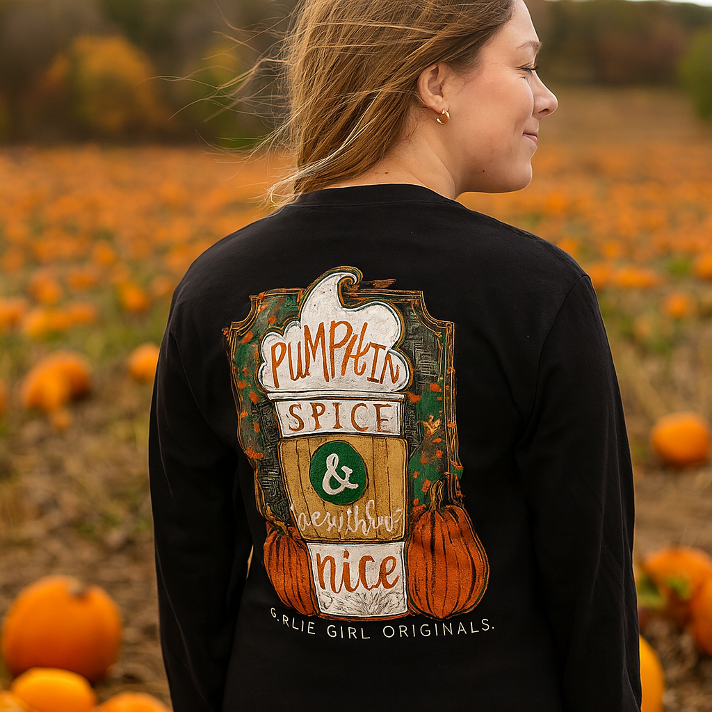 Girlie Girl Preppy Pumpkin Spice Fall Long Sleeve T-Shirt