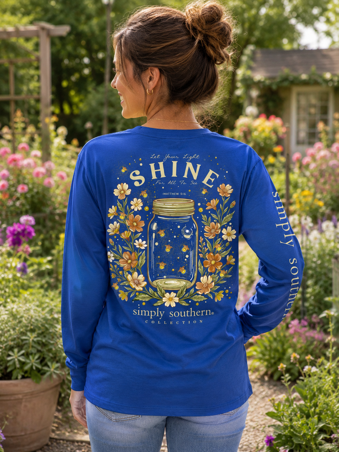 Simply Southern Light Shine Mason Jar Long Sleeve T-Shirt