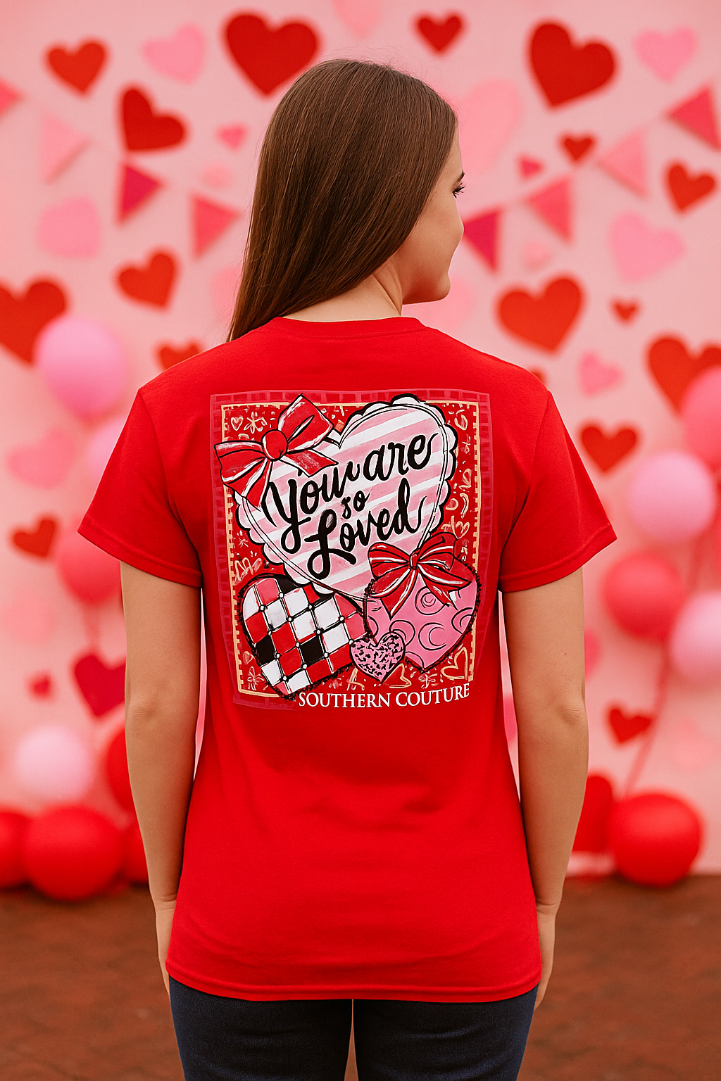 Southern Couture Classic You Are So Loved Hearts  T-Shirt