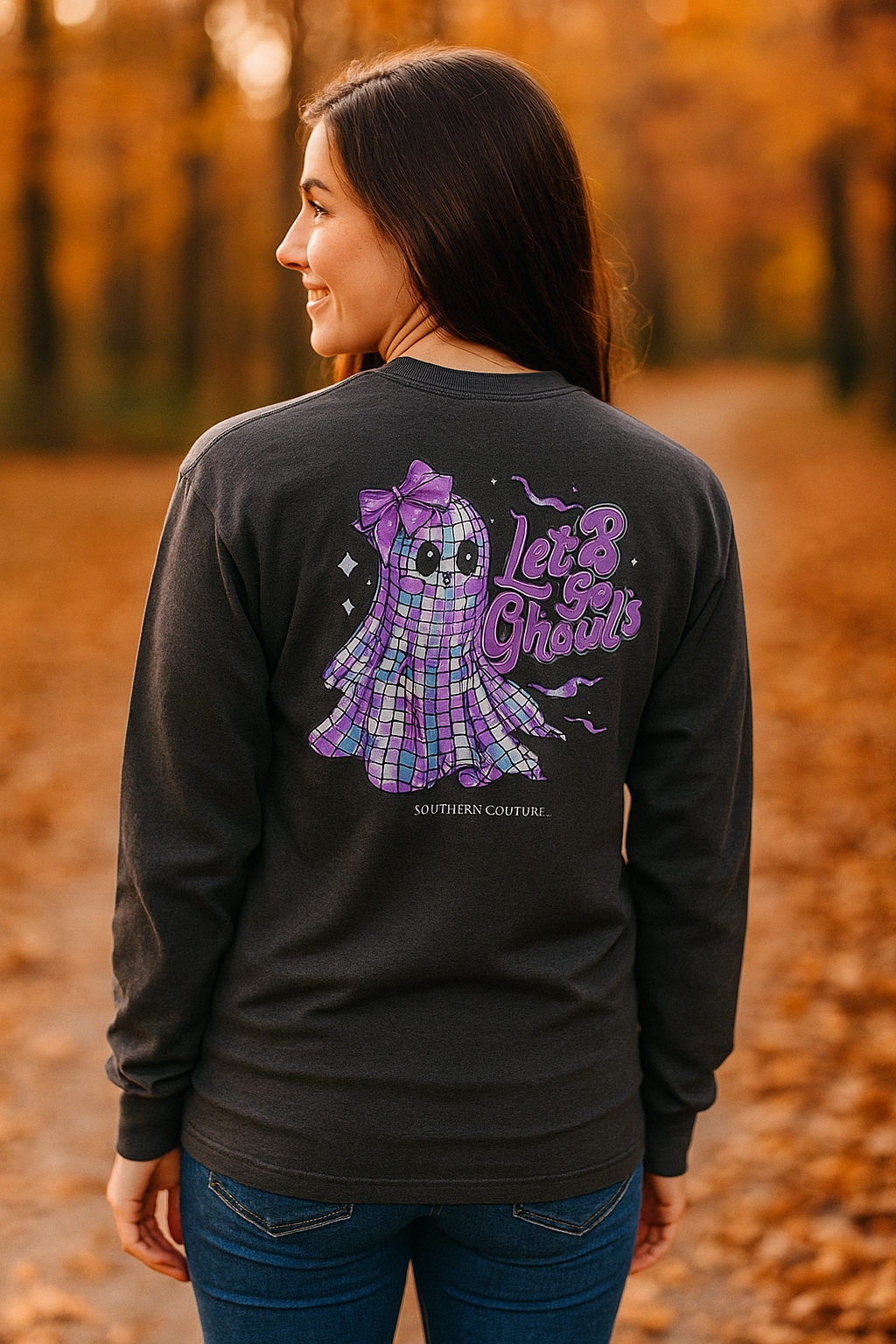 Southern Couture Classic Let's Go Ghouls Fall Long Sleeve T-Shirt