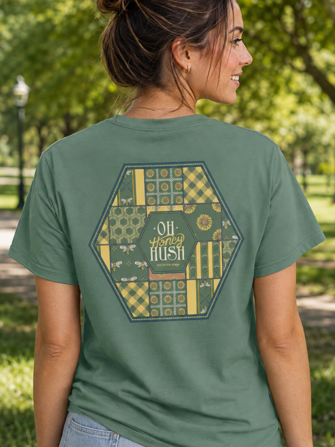 Southernology Patchwork Honey Hush Comfort Colors T-Shirt