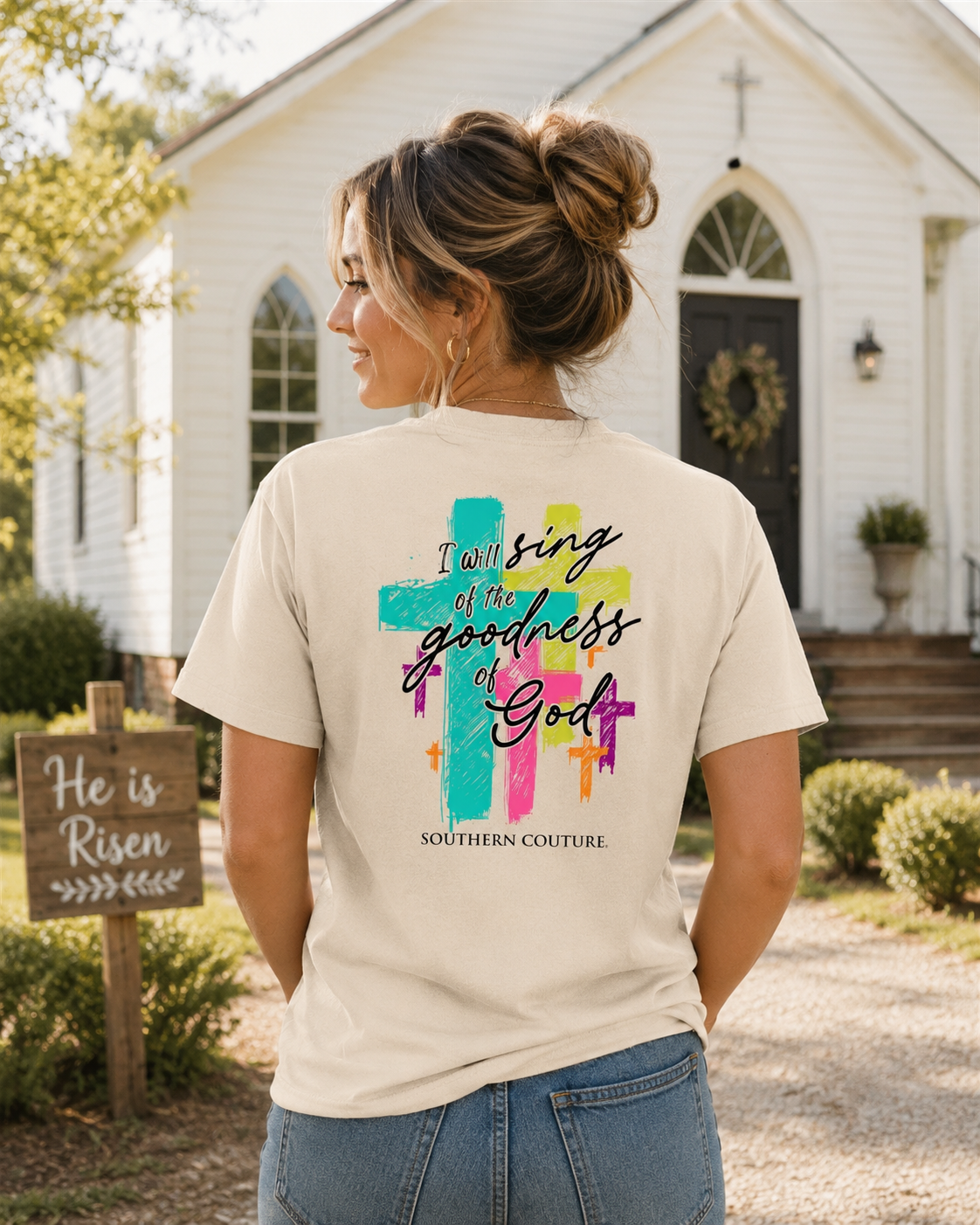 Southern Couture Classic Goodness Of God Natural T-Shirt