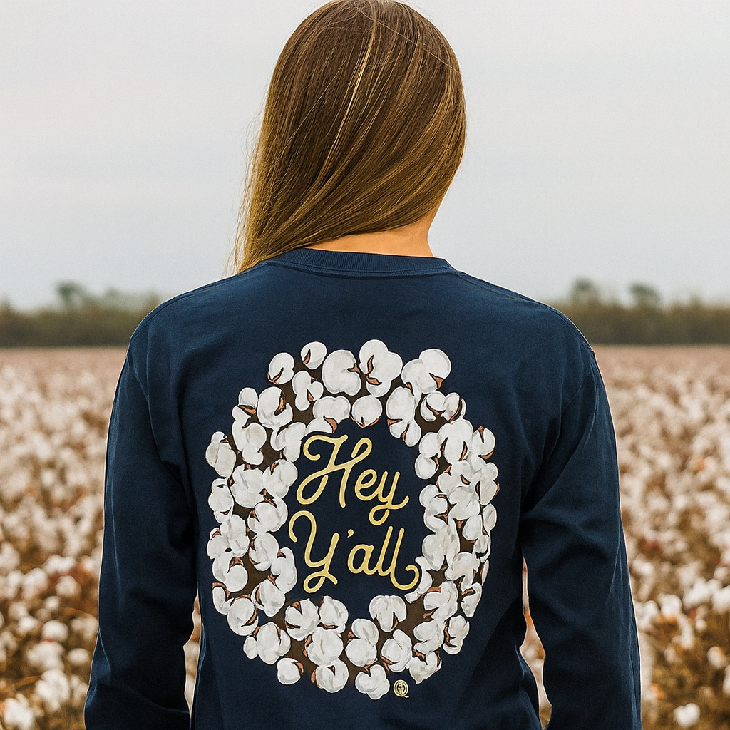 Girlie Girl Originals Preppy Hey Y’all Cotton Long Sleeve T-Shirt