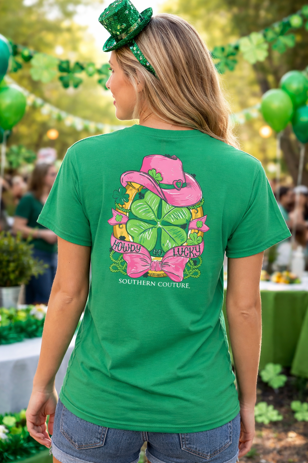 Southern Couture Classic Howdy Go Lucky Irish T-Shirt