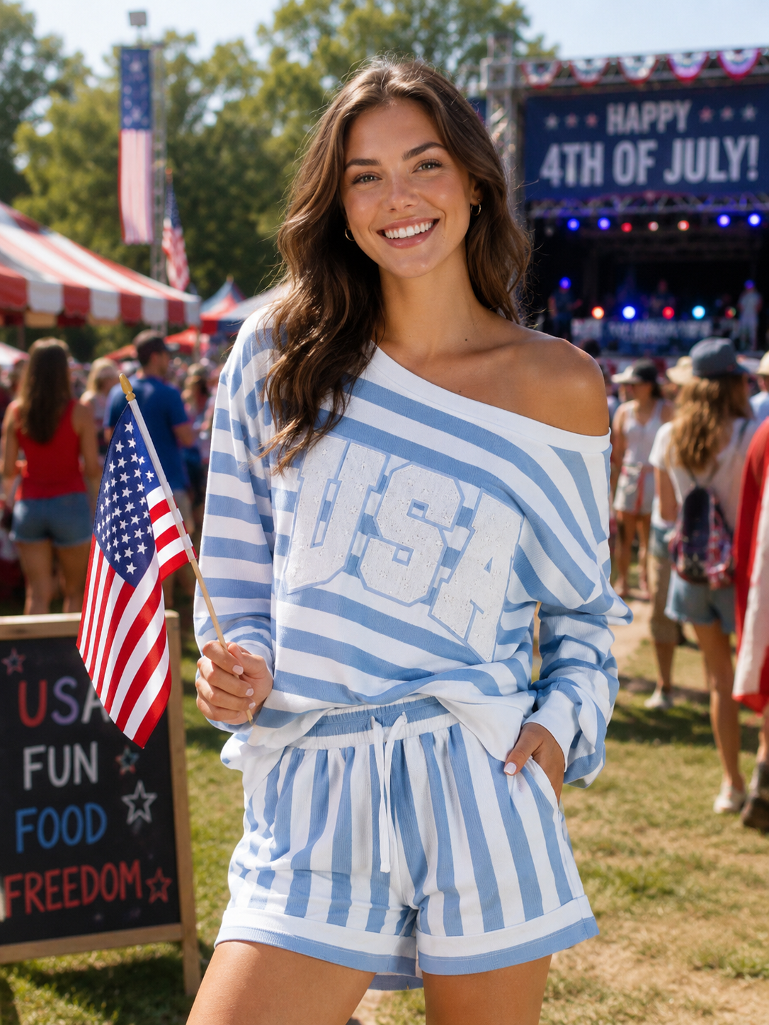 Simply Southern USA Lounge Shorts &amp; Top Set