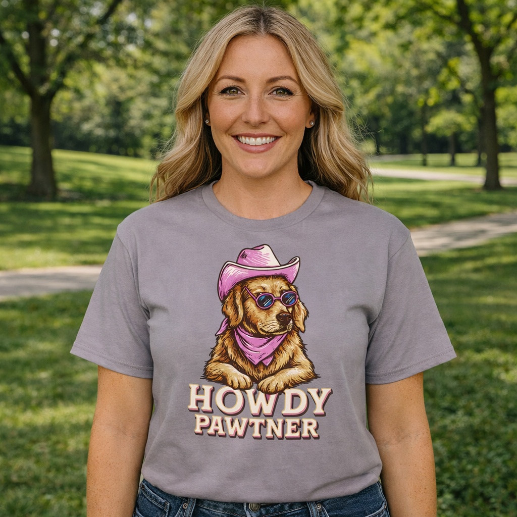 Girlie Girl Lulu Mac Howdy Pawtner Canvas T-Shirt