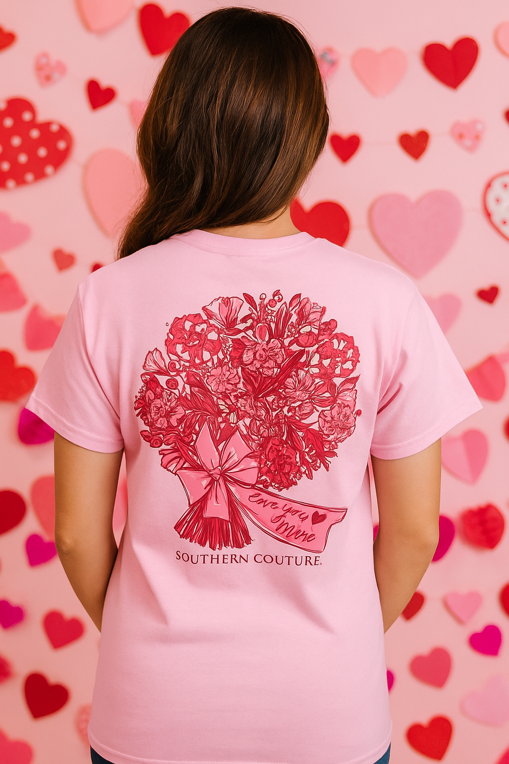 Southern Couture Classic Love You More Flowers  T-Shirt
