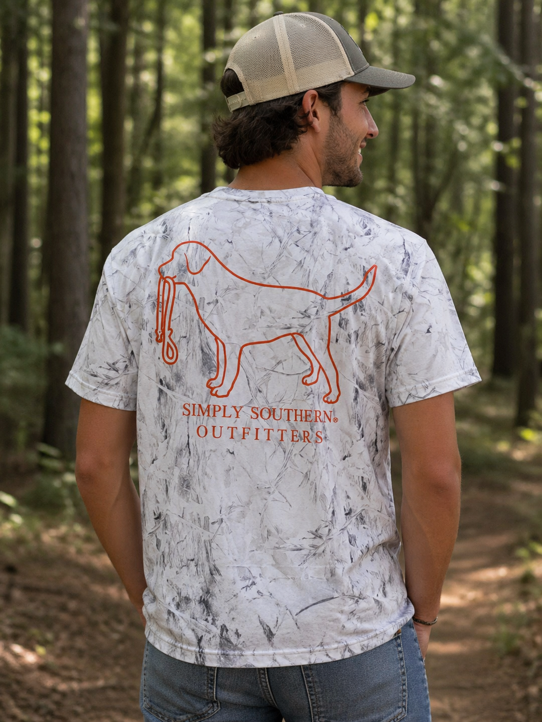Simply Southern Dog Logo Camo White Unisex T-Shirt