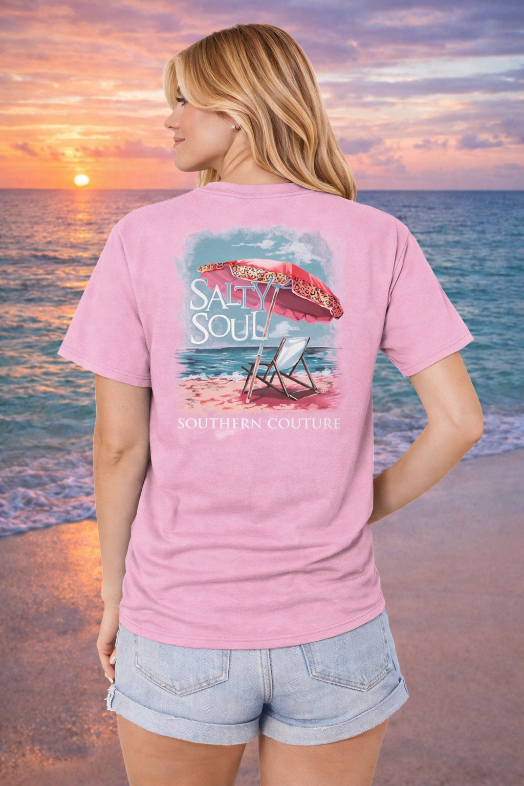 Southern Couture Salty Soul Beach Comfort Colors T-Shirt