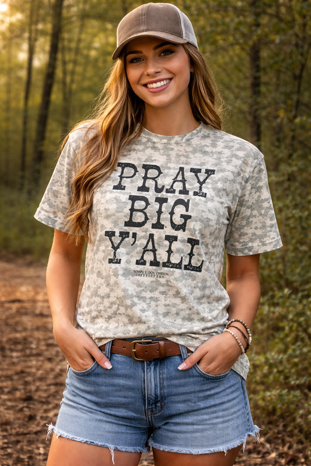 Simply Southern Pray Big Solid Camo T-Shirt