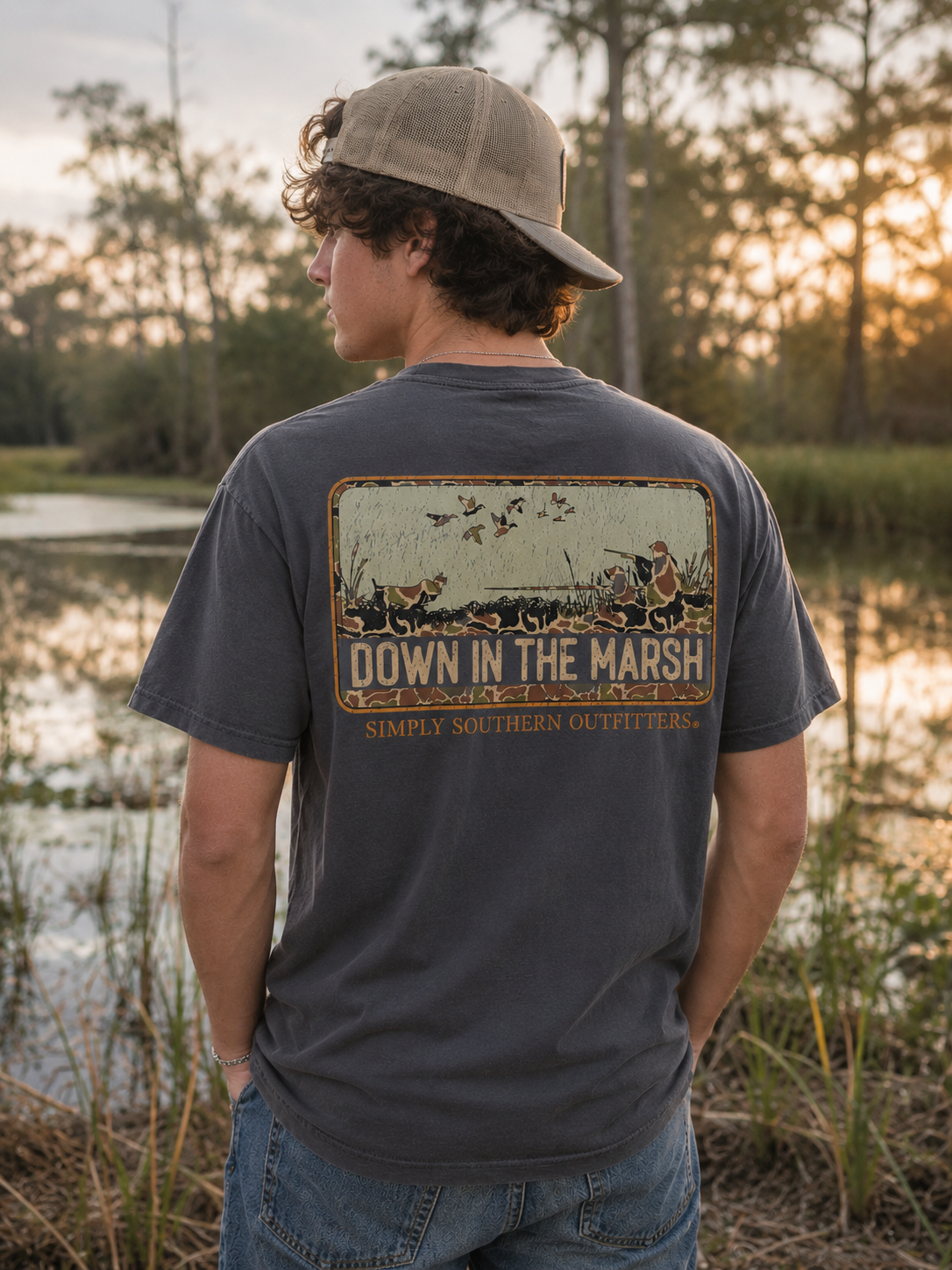 Simply Southern Down Camo Hunt Mineral Washed Unisex T-Shirt