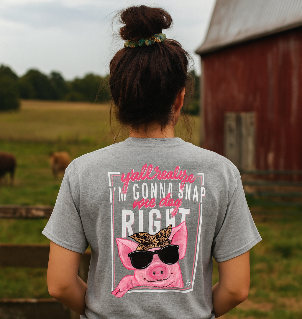 Girlie Girl Originals Gonna Snap Pig T-Shirt