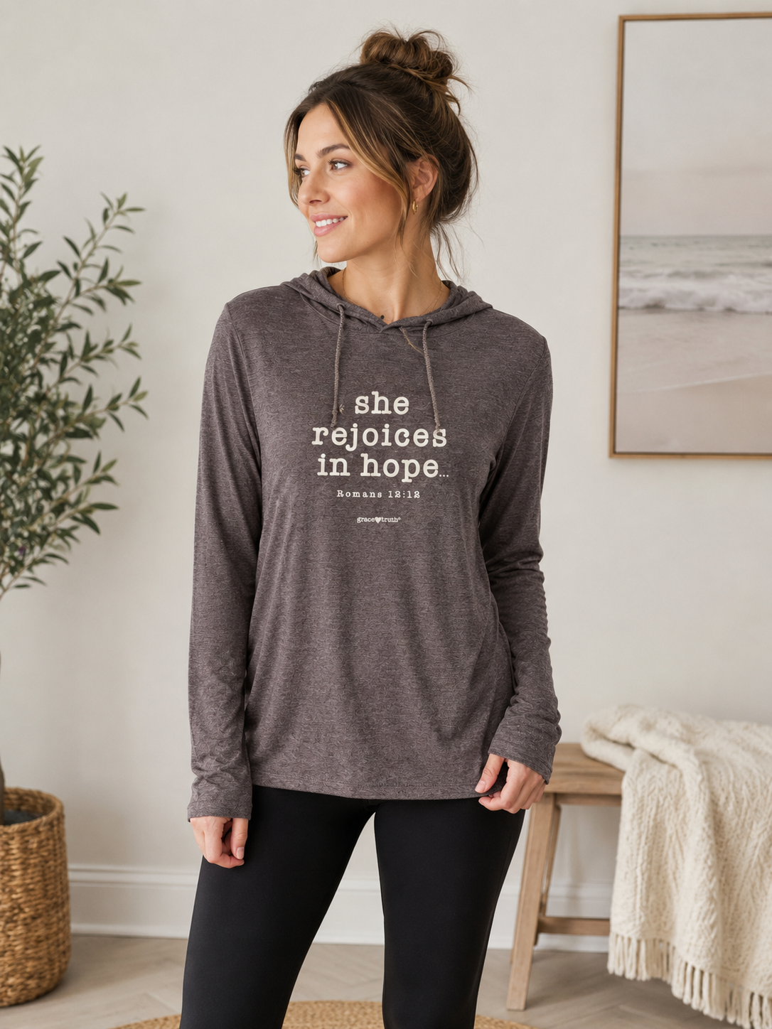 grace & truth Rejoices in Hope Long Sleeve Hoodie T-Shirt
