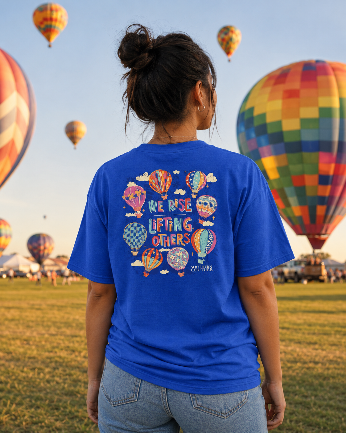 Southern Couture Classic We Rise Balloons Royal T-Shirt