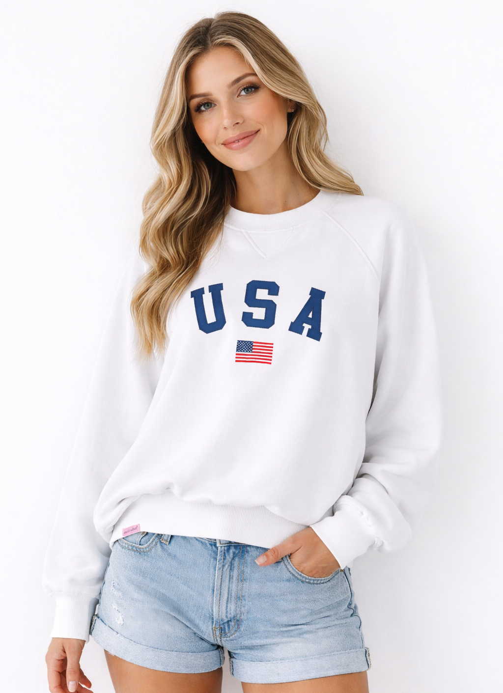 Simply Southern USA White Summer Crew Sweatshirt - SimplyCuteTees