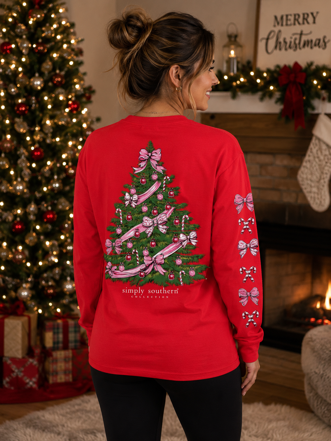 Simply Southern Bow Tree Holiday Long Sleeve T-Shirt