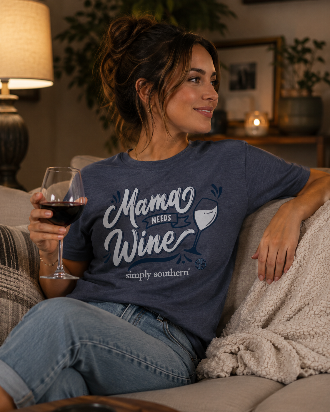 SALE Simply Southern Vintage Collection Mama Needs Wine T-Shirt