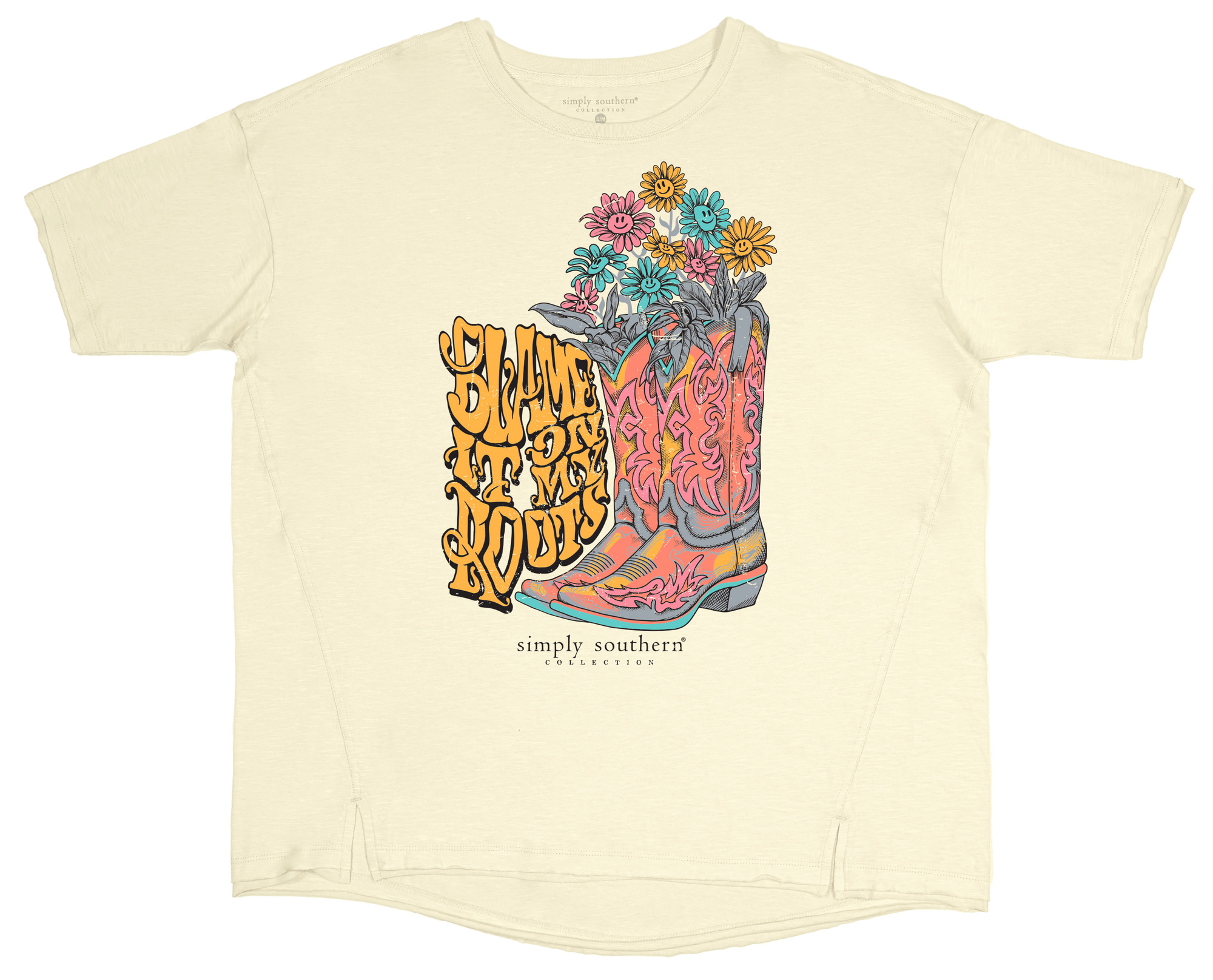 Simply Southern My Roots Boots Boxy Oversized T-Shirt