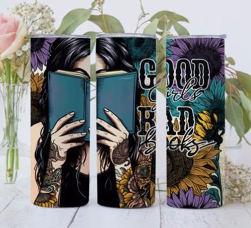 Good Girls Read Bad Books Reader Dark Romance Book 20 oz Skinny Tumbler Cup With Straw