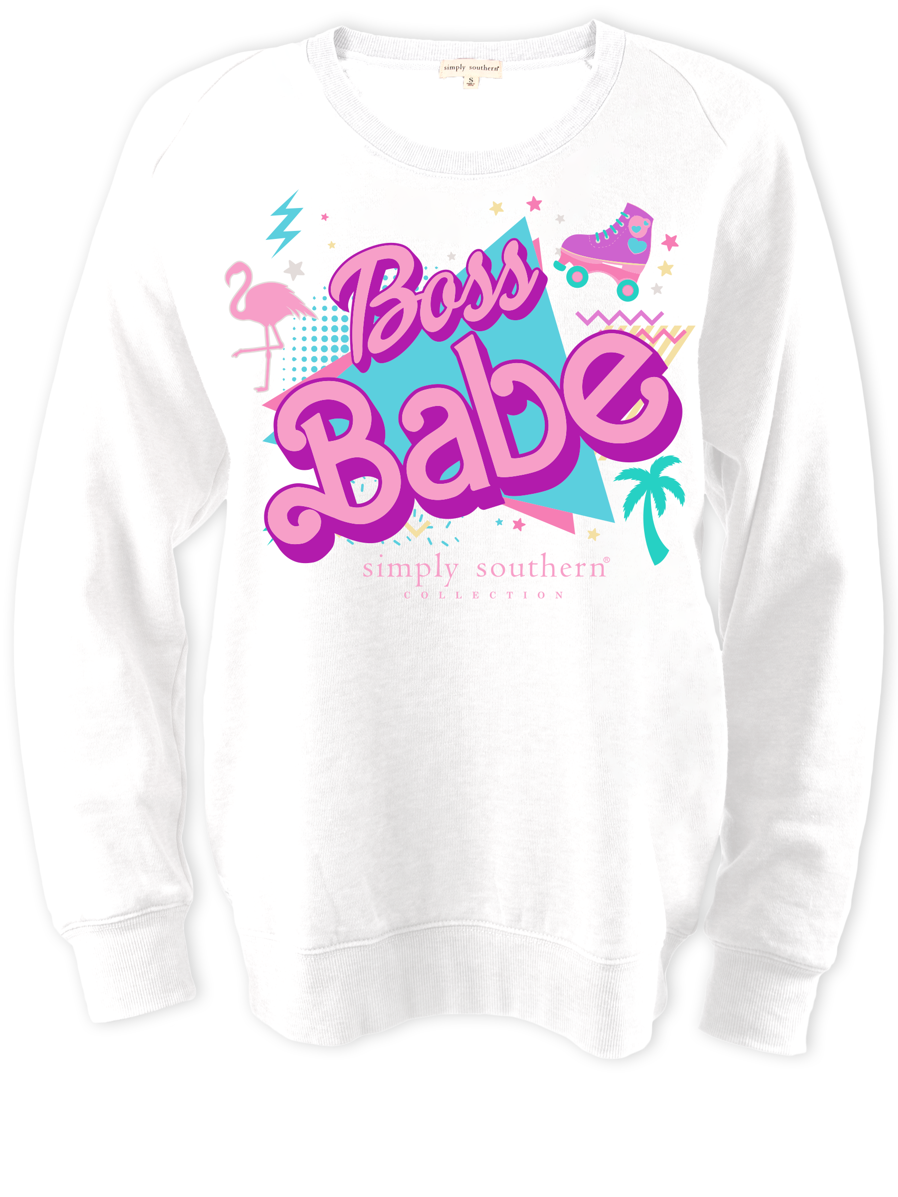Simply Southern Boss Babe Long Sleeve Crew Sweatshirt