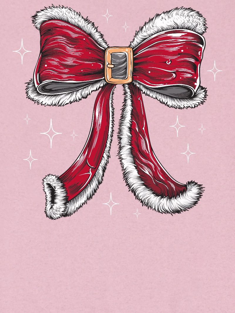 Simply Southern Santa Bow Holiday Long Sleeve Crew Sweatshirt